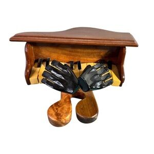 Handmade Wooden Piano with Hands, Jazz Piano, Playing Hands, Music Note